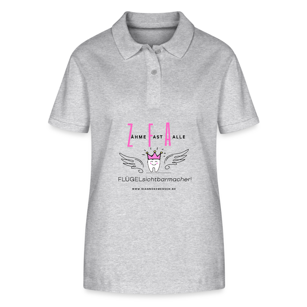 Frauen Bio-Poloshirt "ZFA" - Best Buddy - Grau meliert