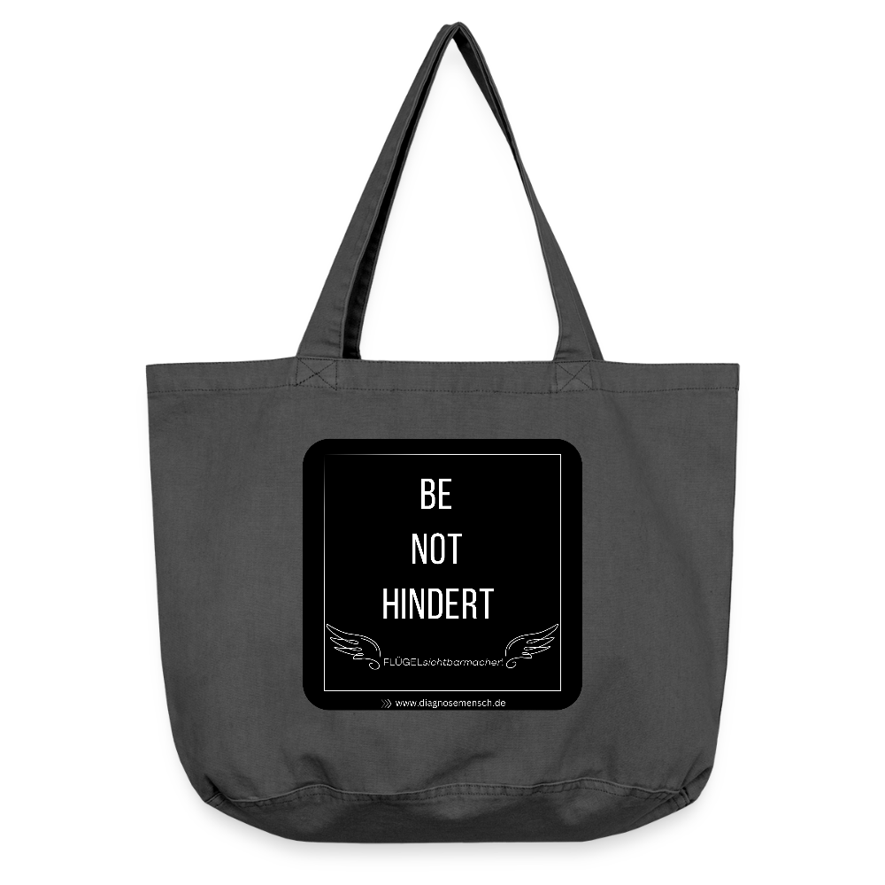 Vintage-Washed Shopper "BE NOT HINDERED" -FLÜGELsichtbarmacher - Vintage Schwarz