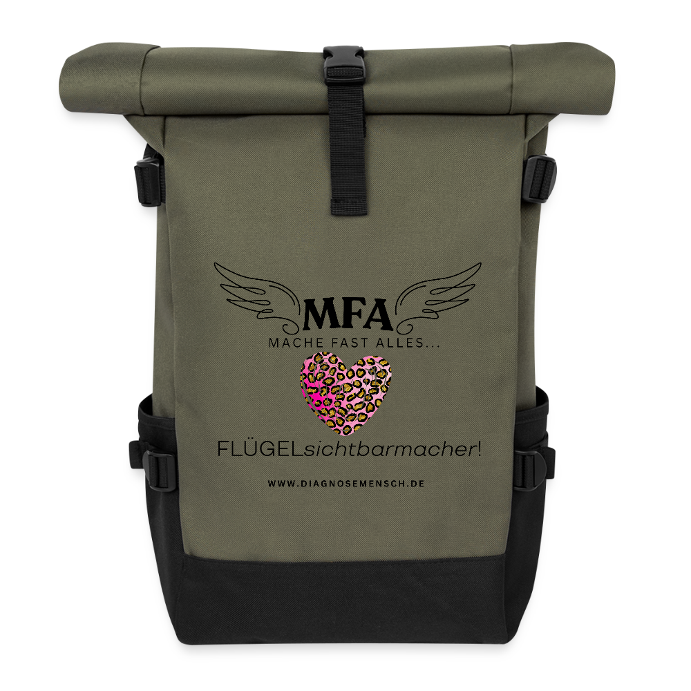 Rolltop Rucksack "MFA Leo" - Best Buddy - Olive/Schwarz