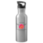 Trinkflasche mit integriertem Strohhal - "Flügel  Hebamme" - Best Buddy - Lightsilver