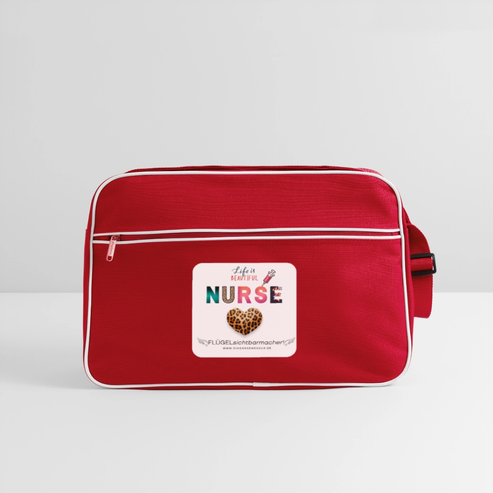 Retro Tasche "NURSE" - FLÜGELsichtbarmacher - Rot/Weiß