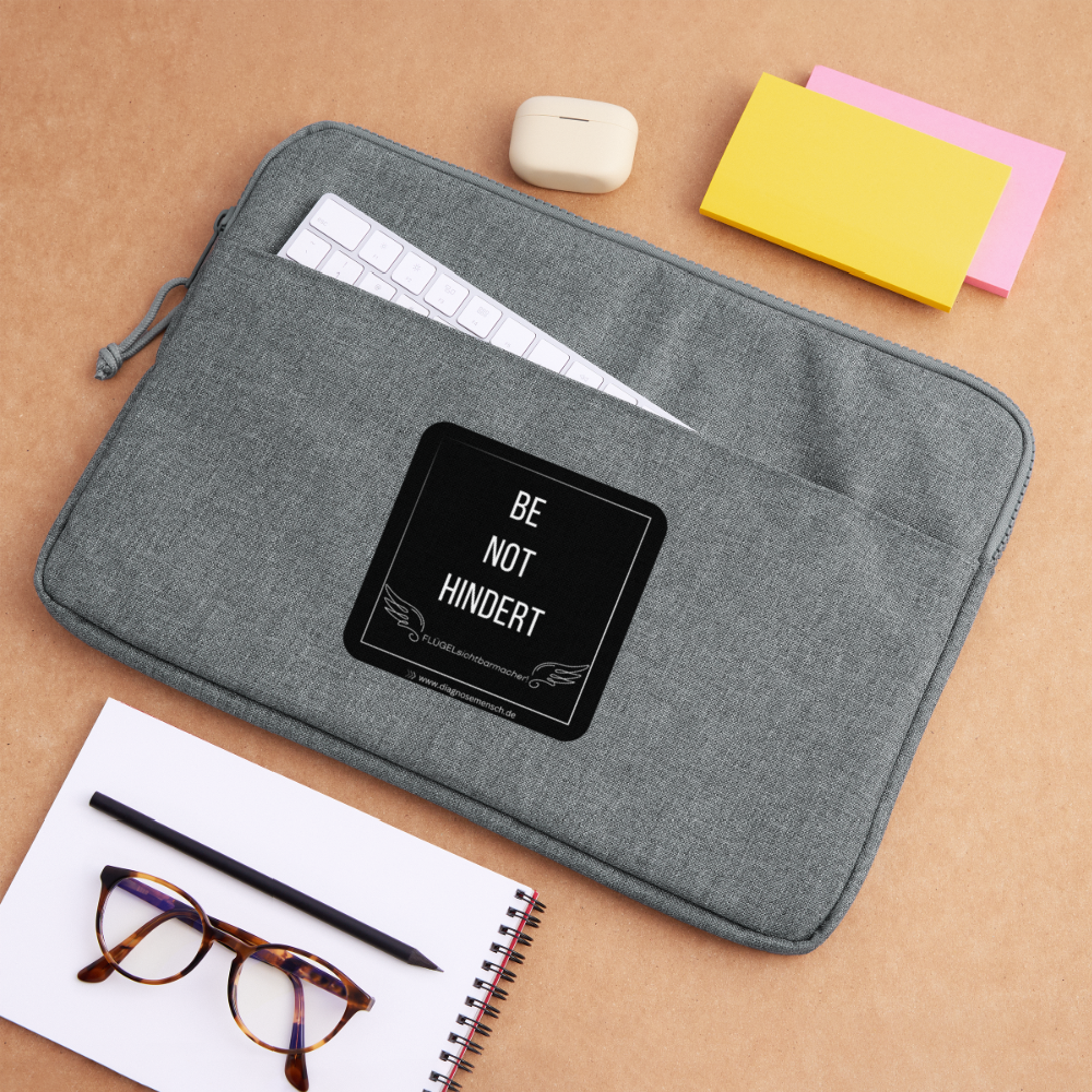 Laptoptasche 15" "BE NOT HINDERT" - FLÜGELsichtbarmacher - Grau meliert