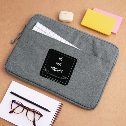 Laptoptasche 15" "BE NOT HINDERT" - FLÜGELsichtbarmacher - Grau meliert