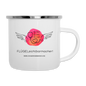 Emaille-Tasse "  Flügel Doc" - Best Buddy - Weiß