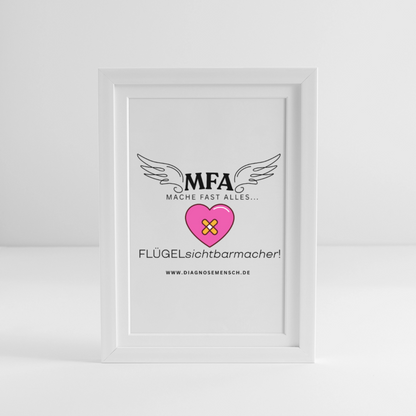 Gerahmtes Poster (27 × 37 cm) "MFA HerzPflaster" - Best Buddy - Weiß