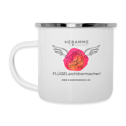 Emaille-Tasse "Flügel Hebamme" - Best Buddy - Weiß