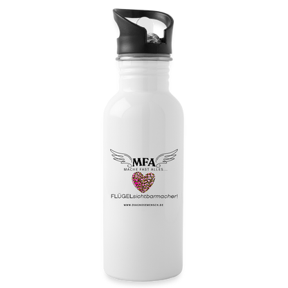 Trinkflasche mit Strohhalm "MFA Leo" - Best Buddy - Weiß