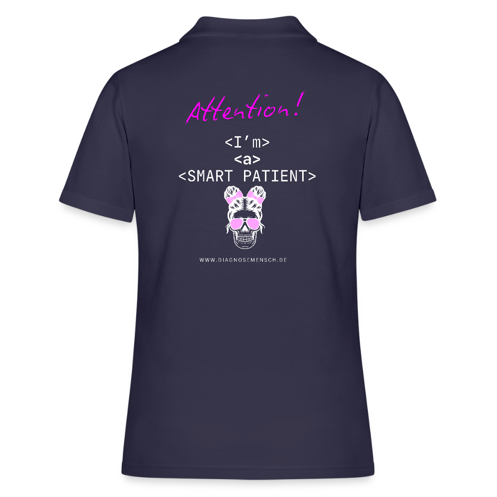 Frauen Polo Shirt "Im a smart patient" - Bad Girl - Navy