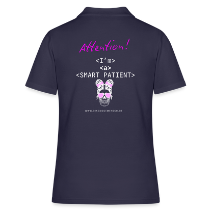 Frauen Polo Shirt "Im a smart patient" - Bad Girl - Navy