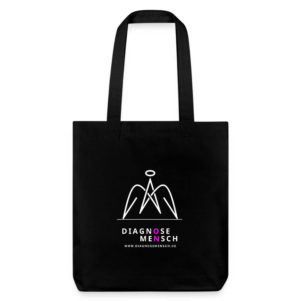 Recycelter Heavyweight Stoffbeutel "Diagnose Mensch" - ON - Schwarz