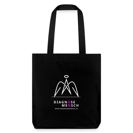 Recycelter Heavyweight Stoffbeutel "Diagnose Mensch" - ON - Schwarz