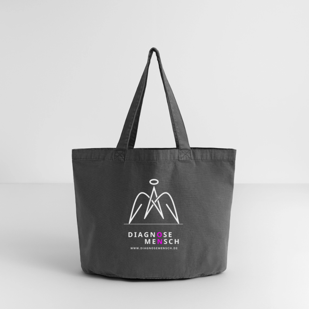 Vintage-Washed Shopper "Diagnose Mensch" - ON - Vintage Schwarz