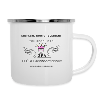 Emaille-Tasse "ZFA"  - Best Buddy - Weiß