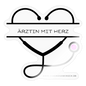 Sticker "Ärztin mit Herz" - Best Buddie - Transparent glänzend