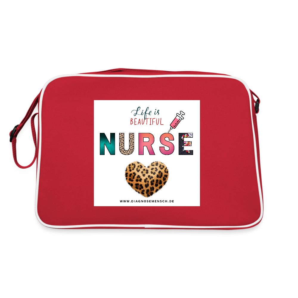 Retro Tasche "Nurse" - Best Buddy - Rot/Weiß