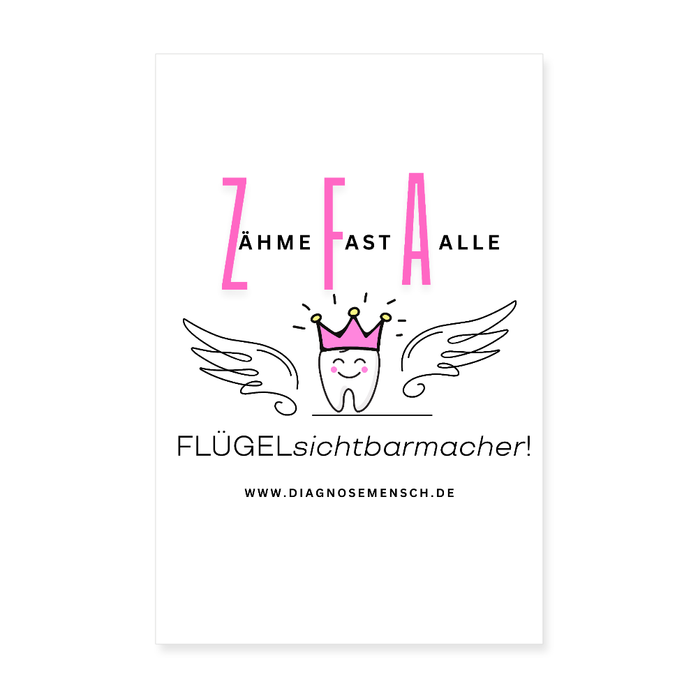 Poster 20x30 cm "ZFA" - Best Buddy - Weiß