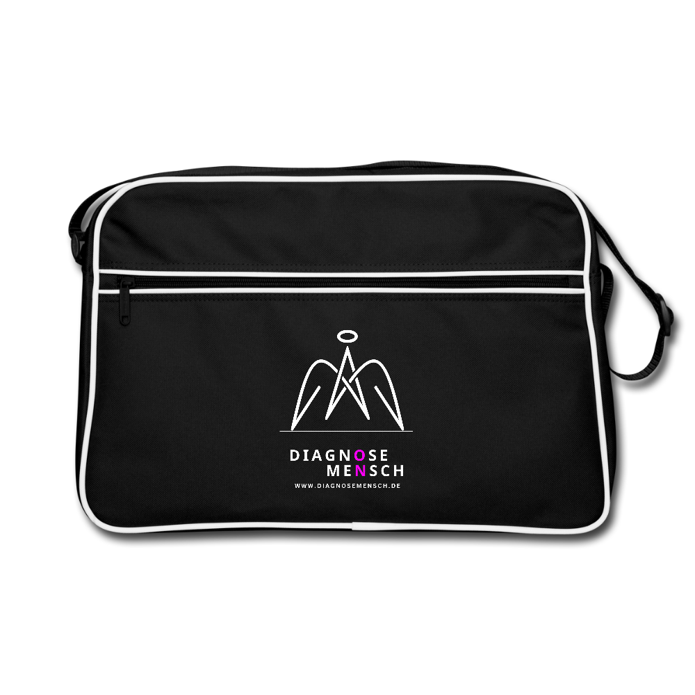 Retro Tasche "Diagnose Mensch - ON" - Schwarz/Weiß