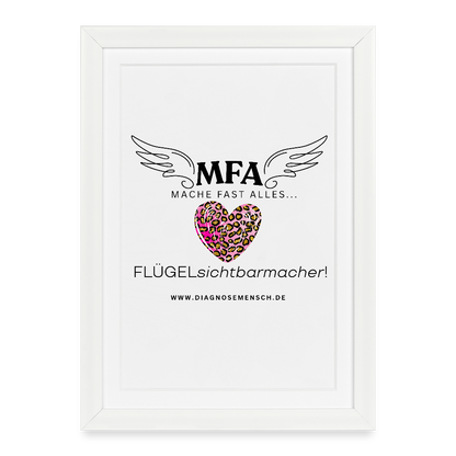 Gerahmtes Poster (27 × 37 cm) "MFA Leo" - Best Buddy - Weiß