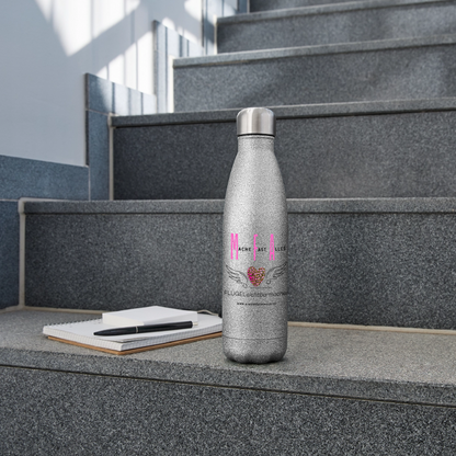 Glitzer Edelstahl Thermosflasche "MFA" - Best Buddy - Sliber Glitzer