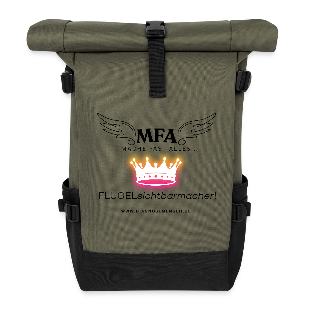 Rolltop Rucksack "MFA CROWN" - Best Buddy - Olive/Schwarz