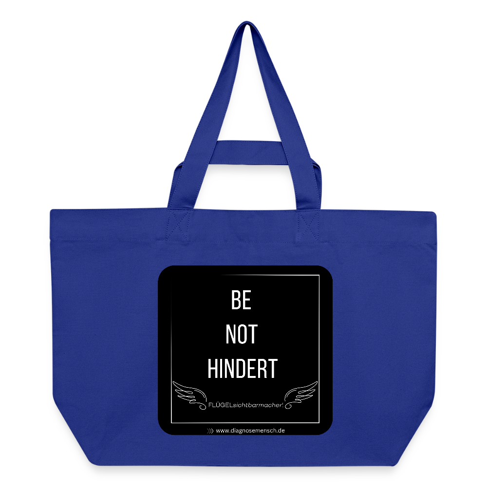 Recycelte Shopping Bag "BE NOT HINDERT" - FLÜGELsichtbarmacher - Dunkelblau