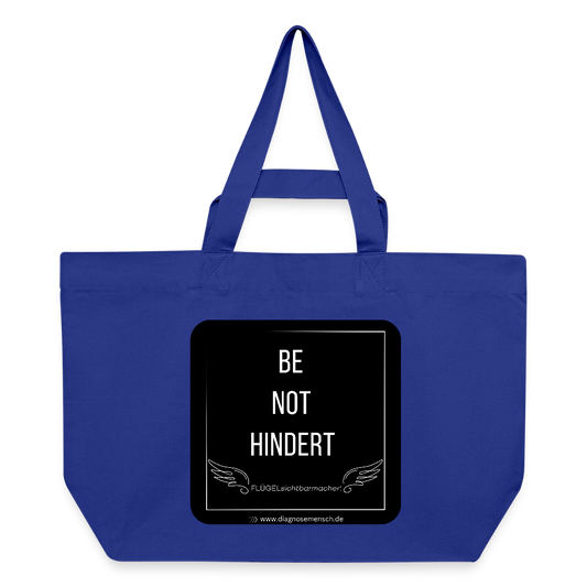Recycelte Shopping Bag "BE NOT HINDERT" - FLÜGELsichtbarmacher - Dunkelblau