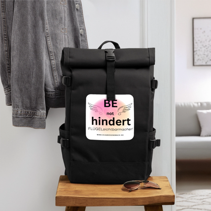 Rolltop Rucksack "BE not hindert" - FLÜGELsichtbarmacher - Schwarz