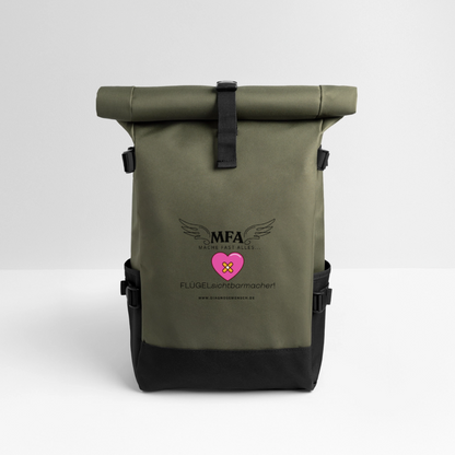 Rolltop Rucksack Navi "MFA HerzPflaster" - Best Buddy - Olive/Schwarz