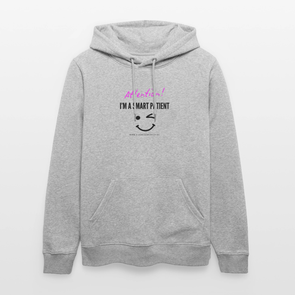 Bio-Hoodie CRUISER  "I'm a smart patient" - Funny - Grau meliert