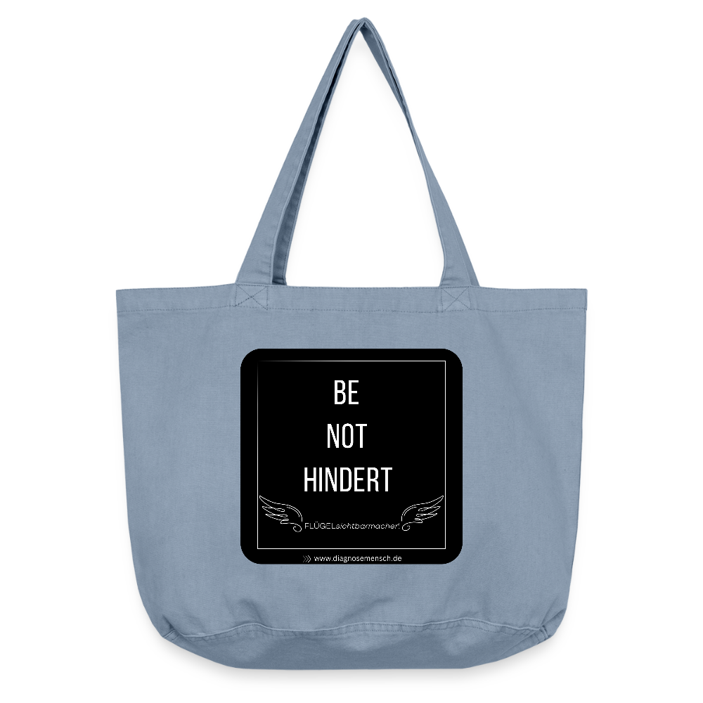 Vintage-Washed Shopper "BE NOT HINDERED" -FLÜGELsichtbarmacher - vintage light blue