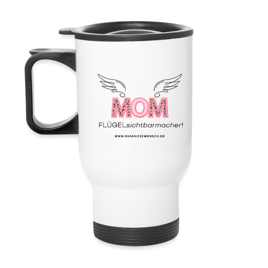 Thermobecher mit Tragegriff "Flügel Mom" - Best Buddy - Weiß