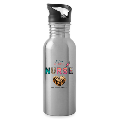 Trinkflasche mit Trinkhalm "Nurse" - Best Buddy - Lightsilver