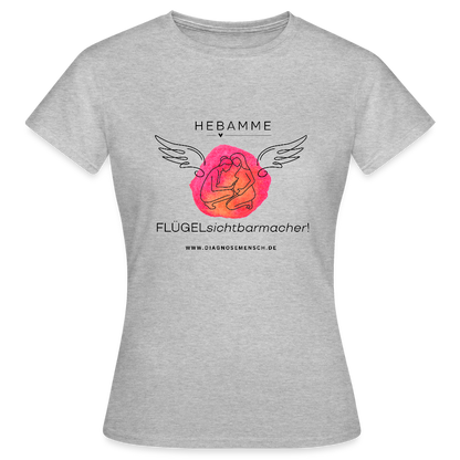 Frauen T-Shirt "Flügel Hebamme" - Best Buddy - Grau meliert