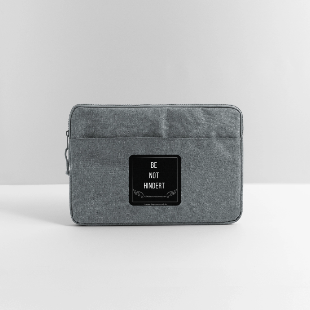 Laptoptasche 15" "BE NOT HINDERT" - FLÜGELsichtbarmacher - Grau meliert
