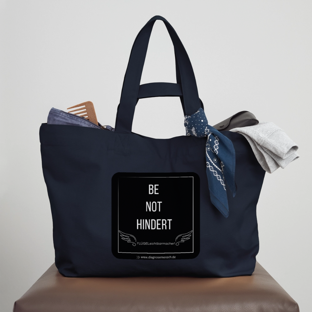 Recycelte Shopping Bag "BE NOT HINDERT" - FLÜGELsichtbarmacher - Navy