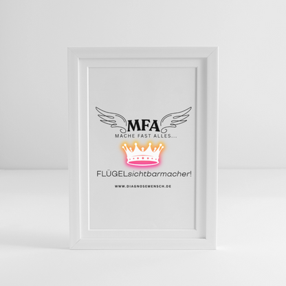 Gerahmtes Poster (27 × 37 cm) "MFA CROWN" - Best Buddy - Weiß