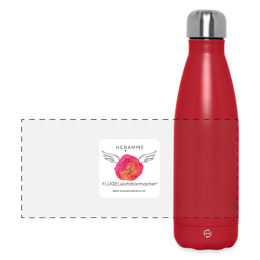 Thermosflasche 500 ml "Hebamme" - FLÜGELsichtbarmacher - Rot
