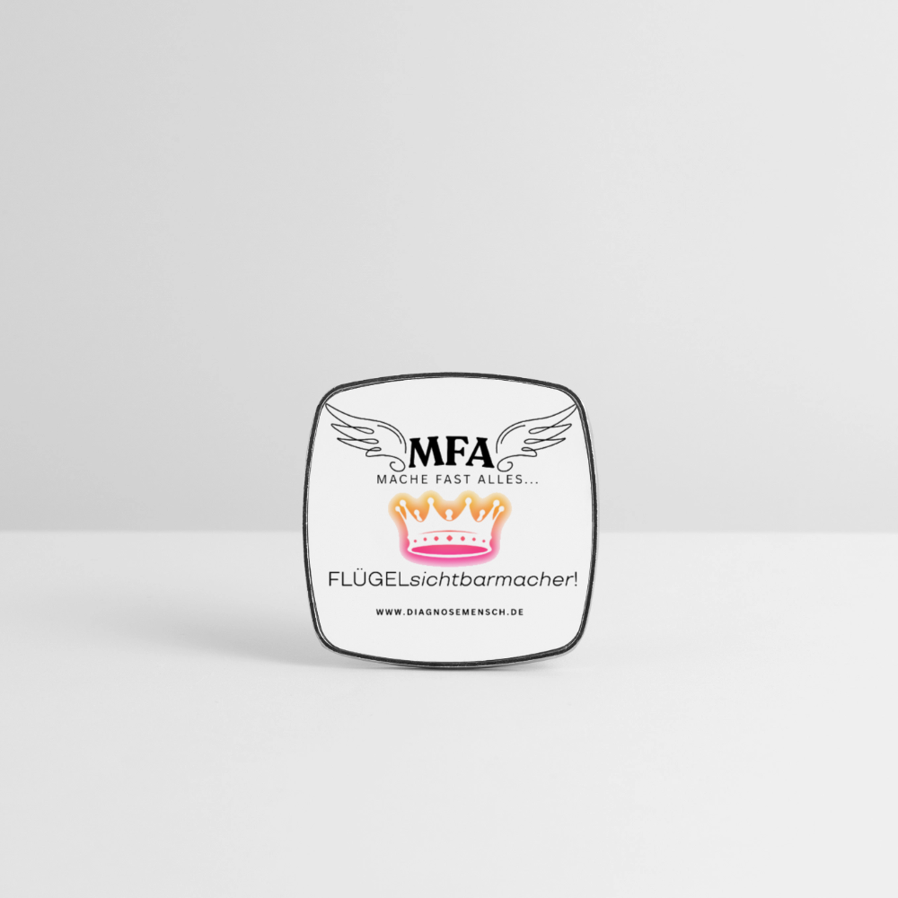 Viereckiger Kühlschrankmagnet "MFA CROWN" - Best Buddy - Weiß
