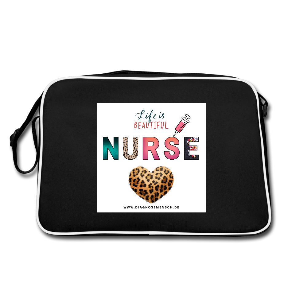 Retro Tasche "Nurse" - Best Buddy - Schwarz/Weiß