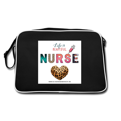 Retro Tasche "Nurse" - Best Buddy - Schwarz/Weiß