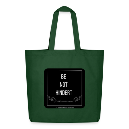 Midweight recycelter Stoffbeutel "BE NOT HINDERT - FLÜGELsichtbarmacher - Flaschengrün
