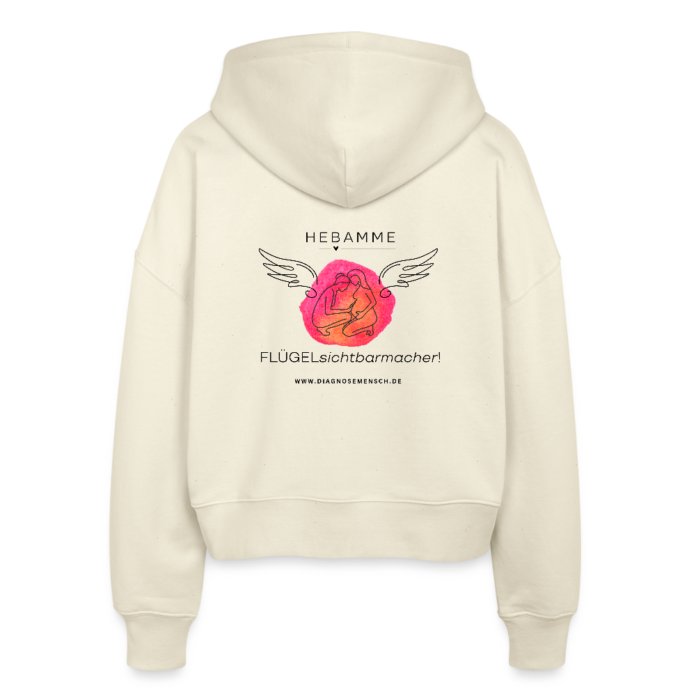 Frauen Bio Zip Hoodie "Hebamme" - Best Buddy - Weißgrau