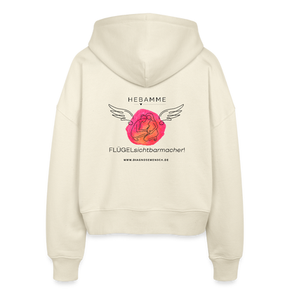 Frauen Bio Zip Hoodie "Hebamme" - Best Buddy - Weißgrau