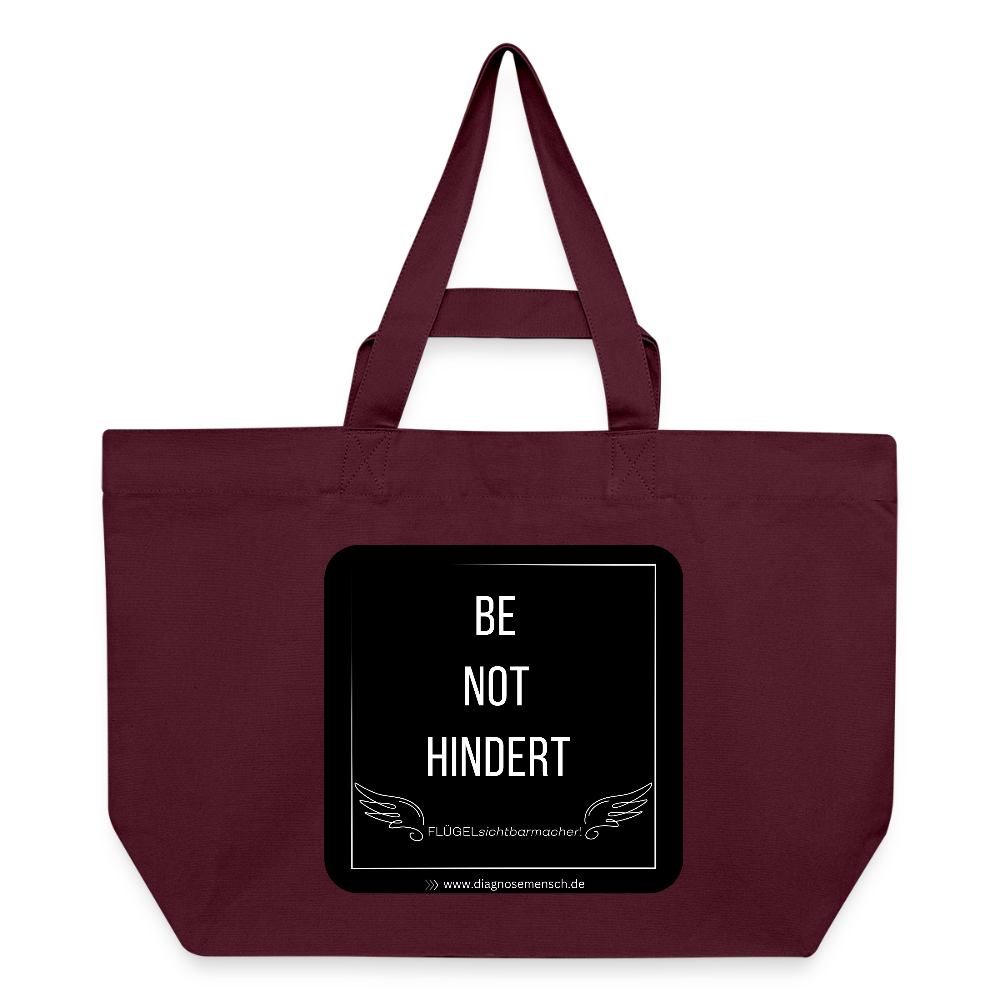 Recycelte Shopping Bag "BE NOT HINDERT" - FLÜGELsichtbarmacher - Burgunderrot
