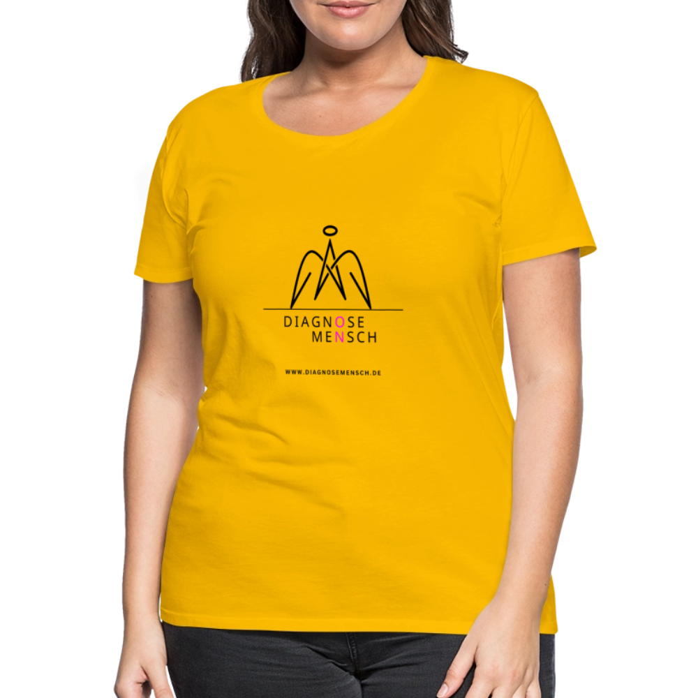 Frauen Premium T-Shirt  - "Diagnose Mensch! - Sonnengelb