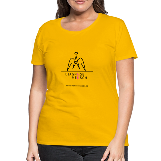 Frauen Premium T-Shirt  - "Diagnose Mensch! - Sonnengelb