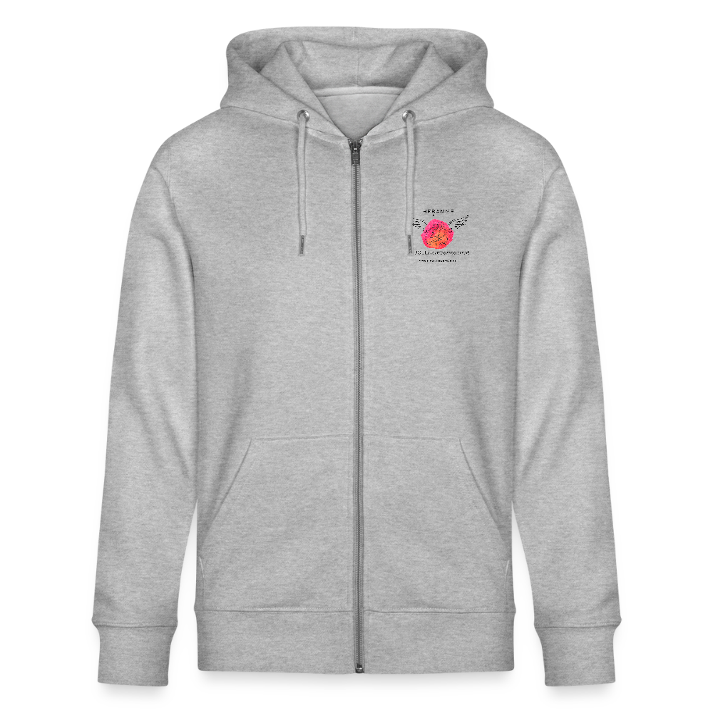 Unisex Bio-Kapuzenjacke CULTIVATOR "Hebamme" - Best Buddy - Grau meliert