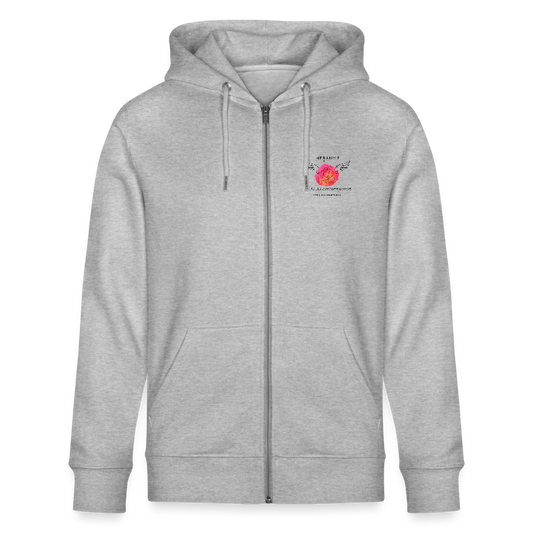 Unisex Bio-Kapuzenjacke CULTIVATOR "Hebamme" - Best Buddy - Grau meliert