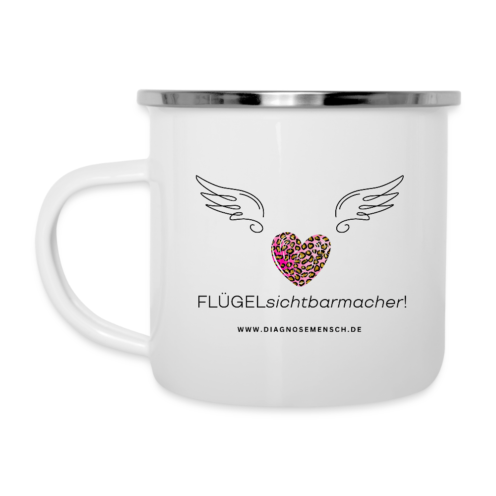 Emaille-Tasse "Flügel" - Best Buddy - Weiß