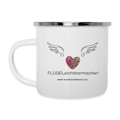 Emaille-Tasse "Flügel" - Best Buddy - Weiß